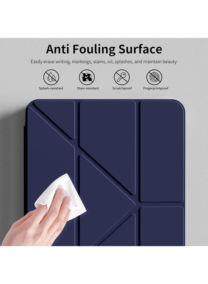 Theodor حافظة لجهاز iPad (A16) 11 بوصة الجيل 11 2025 / حافظة لجهاز iPad الجيل 10 2022 مع حامل قلم 8 زوايا قابلة للطي استيقاظ / نوم تلقائي غلاف شفاف مع حامل قلم غطاء ذكي لجهاز iPad 11 بوصة الجيل 11 2025 / 10.9 بوصة iPad الجيل 10 2022 - أزرق داكن - Image 4